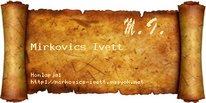 Mirkovics Ivett névjegykártya